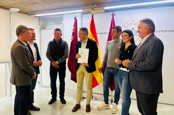 Rueda de prensa con el alcalde de Lorca, el concejal, Sacursa y el gerente de Aguas de Lorca